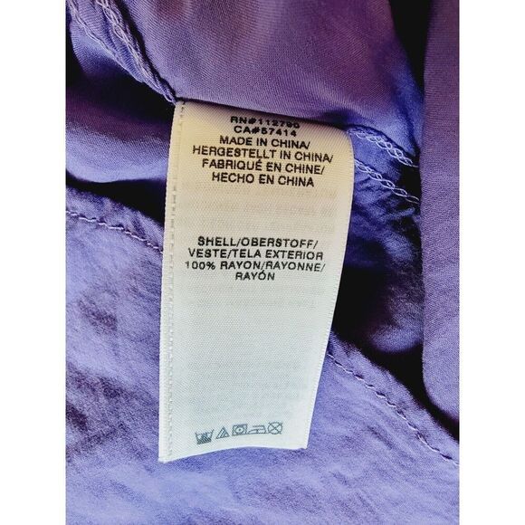 True Religion XS Pearl Snap Western Buttoned Shirt Crystal Logo Pockets Purple - Picture 10 of 10